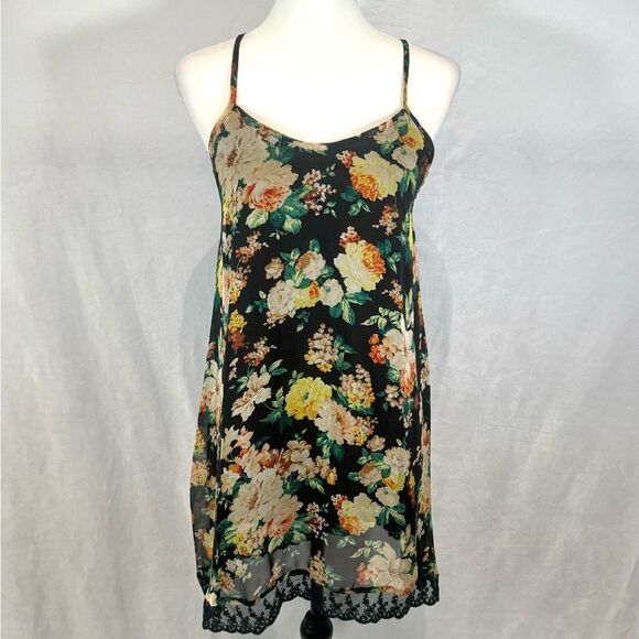 LF Charms Fashion vintage black strappy back lace lined sundress size XS - Picture 1 of 6